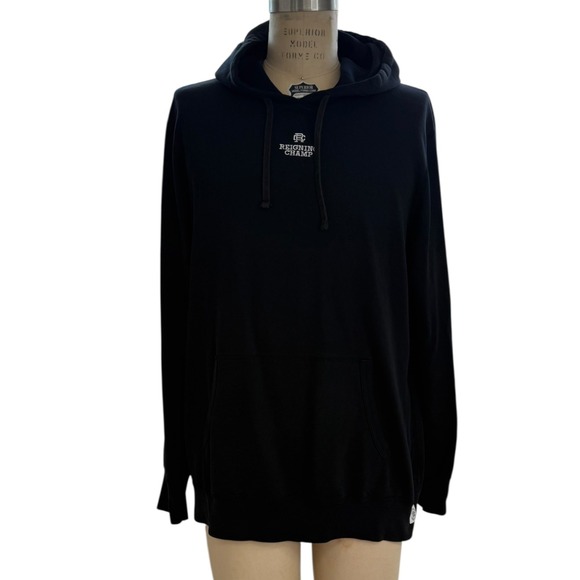 Reigning Champ Pullover Hoodie Mens XXL Black Embroidered Logo Made in Canada - Picture 1 of 8